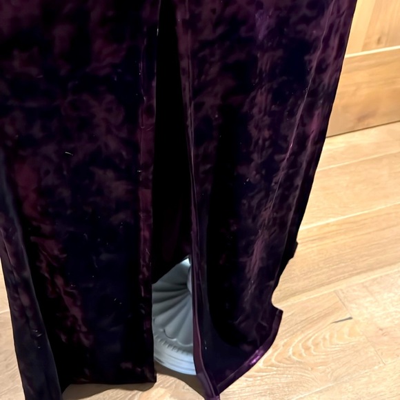 Calvin Klein Crushed Velvet Maxi Evening Gown Womens 14 Purple Festive Party - Picture 8 of 11
